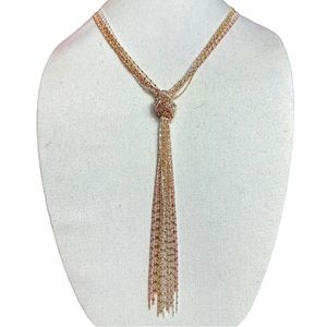 Tri-Colored Knotted Tassel Necklace Dot & Dash Chain Knot Necklace Y-Necklace